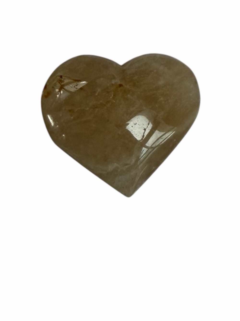 Polished Golden Healer Quartz Heart Shaped Accent Natural Gemstone Home Decor